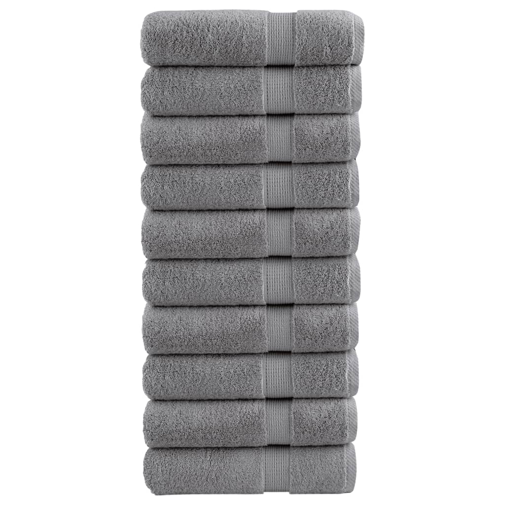 Premium-Handtücher SOLUND 10 Stk. Grau 50x100 cm 600 g/m²