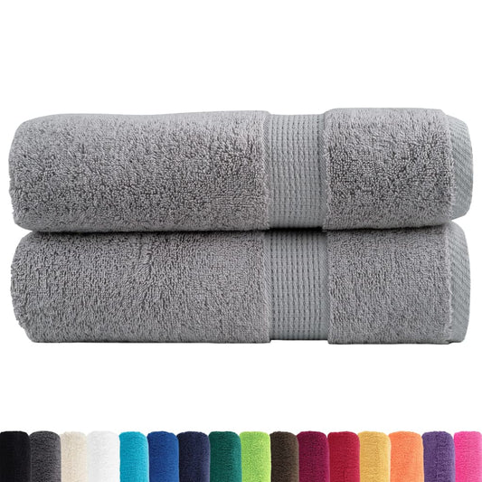 Premium-Duschtücher SOLUND 2 Stk. Grau 70x140 cm 600 g/m²
