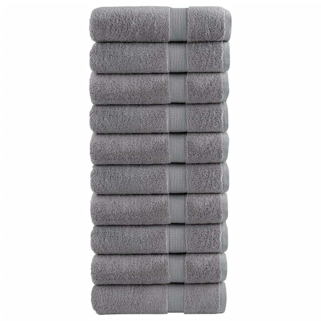 Premium-Duschtücher SOLUND 10 Stk. Grau 70x140 cm 600 g/m²