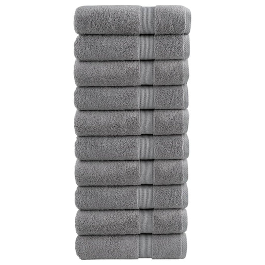 Premium-Badetücher SOLUND 10 Stk. Grau 100x150 cm 600 g/m²
