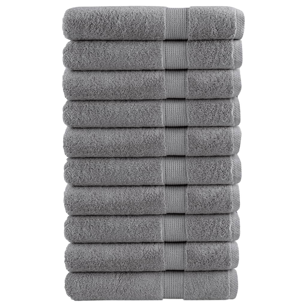 Premium saunahåndklæder SOLUND 10 stykker grå 80x200 cm 600 g/m²