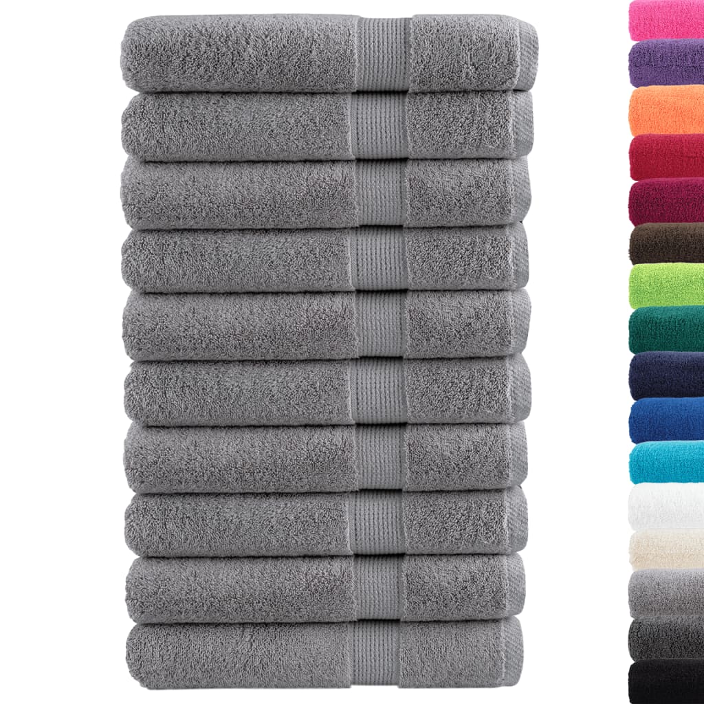 Premium saunahåndklæder SOLUND 10 stykker grå 80x200 cm 600 g/m²