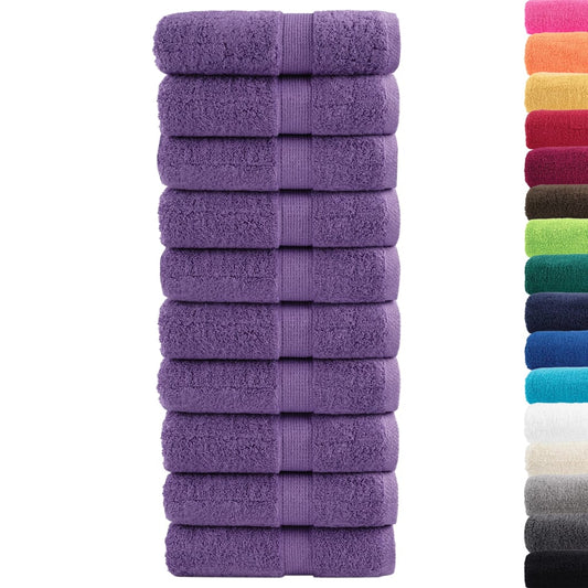 Premium Waschhandtücher SOLUND 10 Stück Lila 30x30 cm 600 g/m²