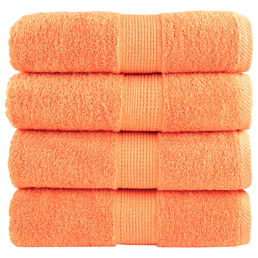 Premium Waschhandtücher SOLUND 4 Stück Orange 30x30 cm 600 g/m²