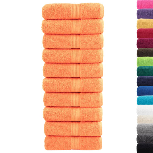 Premium Waschhandtücher SOLUND 10 Stück Orange 30x30 cm 600 g/m²
