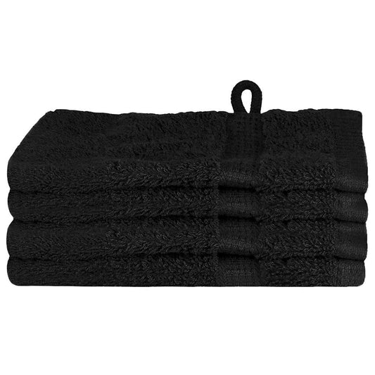 Waschlappen 4 pcs Schwarz Baumwolle