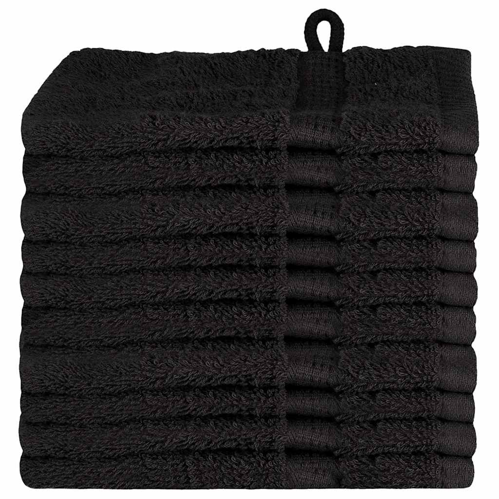 Waschlappen 10 pcs Schwarz Baumwolle