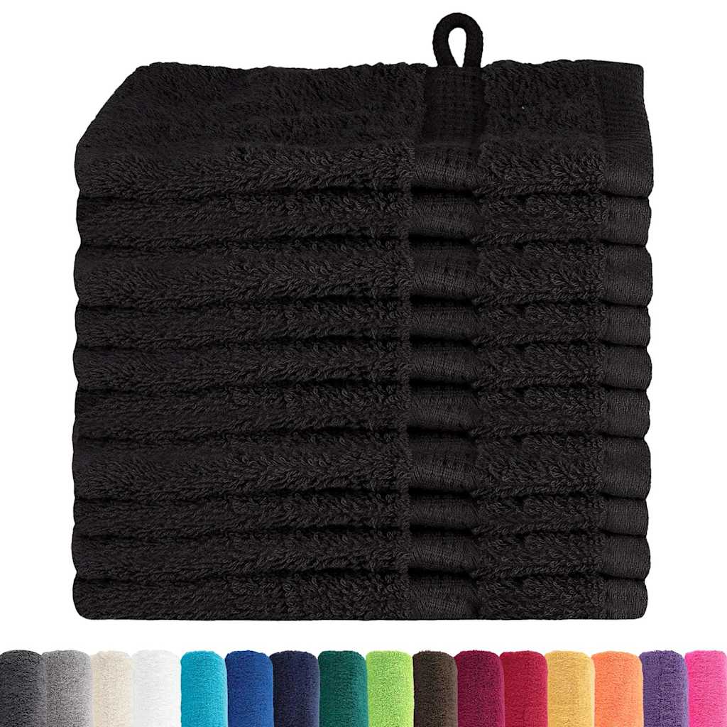 Waschlappen 10 pcs Schwarz Baumwolle