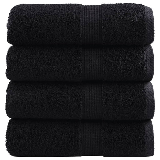 Premium Waschhandtücher SOLUND 4 Stück Schwarz 30x30 cm 600 g/m²
