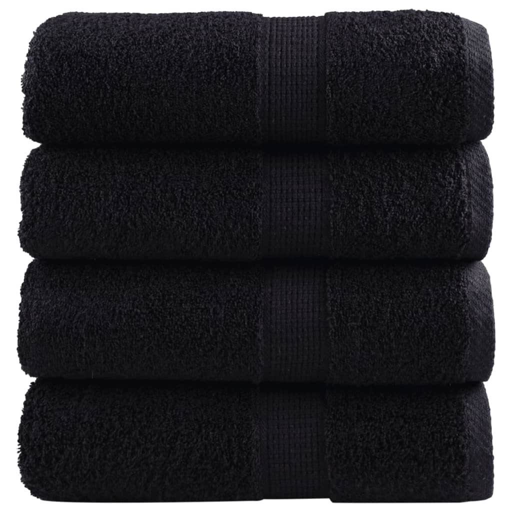 Premium-Gästetücher SOLUND 4 Stk. Schwarz 30x50 cm 600 g/m²