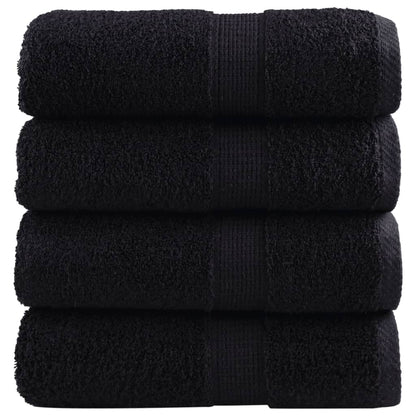 Premium-Gästetücher SOLUND 4 Stk. Schwarz 30x50 cm 600 g/m²
