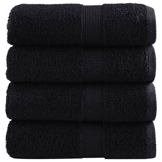 Premium-Gästetücher SOLUND 4 Stk. Schwarz 30x50 cm 600 g/m²