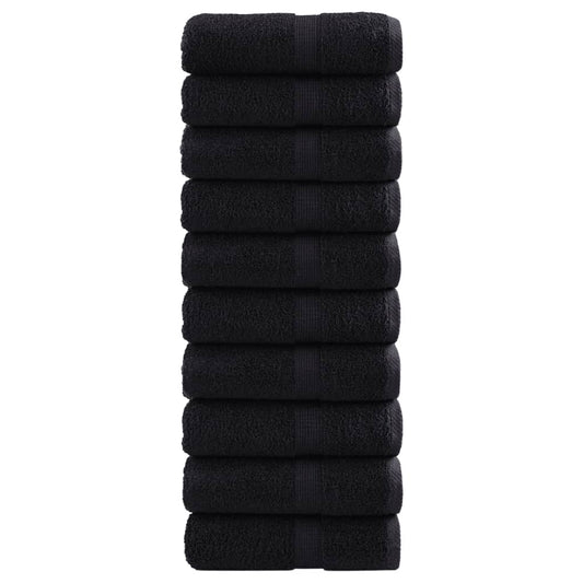 Premium-Gästetücher SOLUND 10 Stk. Schwarz 30x50 cm 600 g/m²