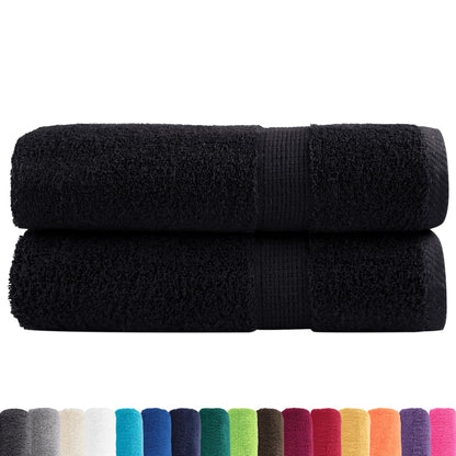 Premium-Duschtücher SOLUND 2 Stk. Schwarz 70x140 cm 600 g/m²