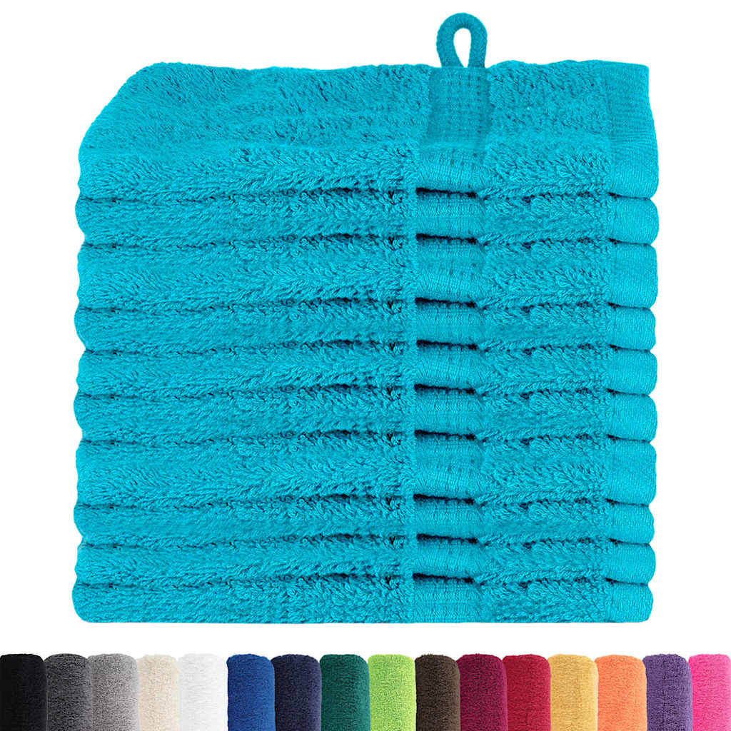 Waschlappen 10 pcs Türkis Baumwolle