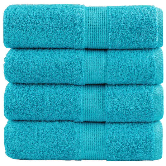 Premium Waschhandtücher SOLUND 4 Stück Türkis 30x30 cm 600 g/m²