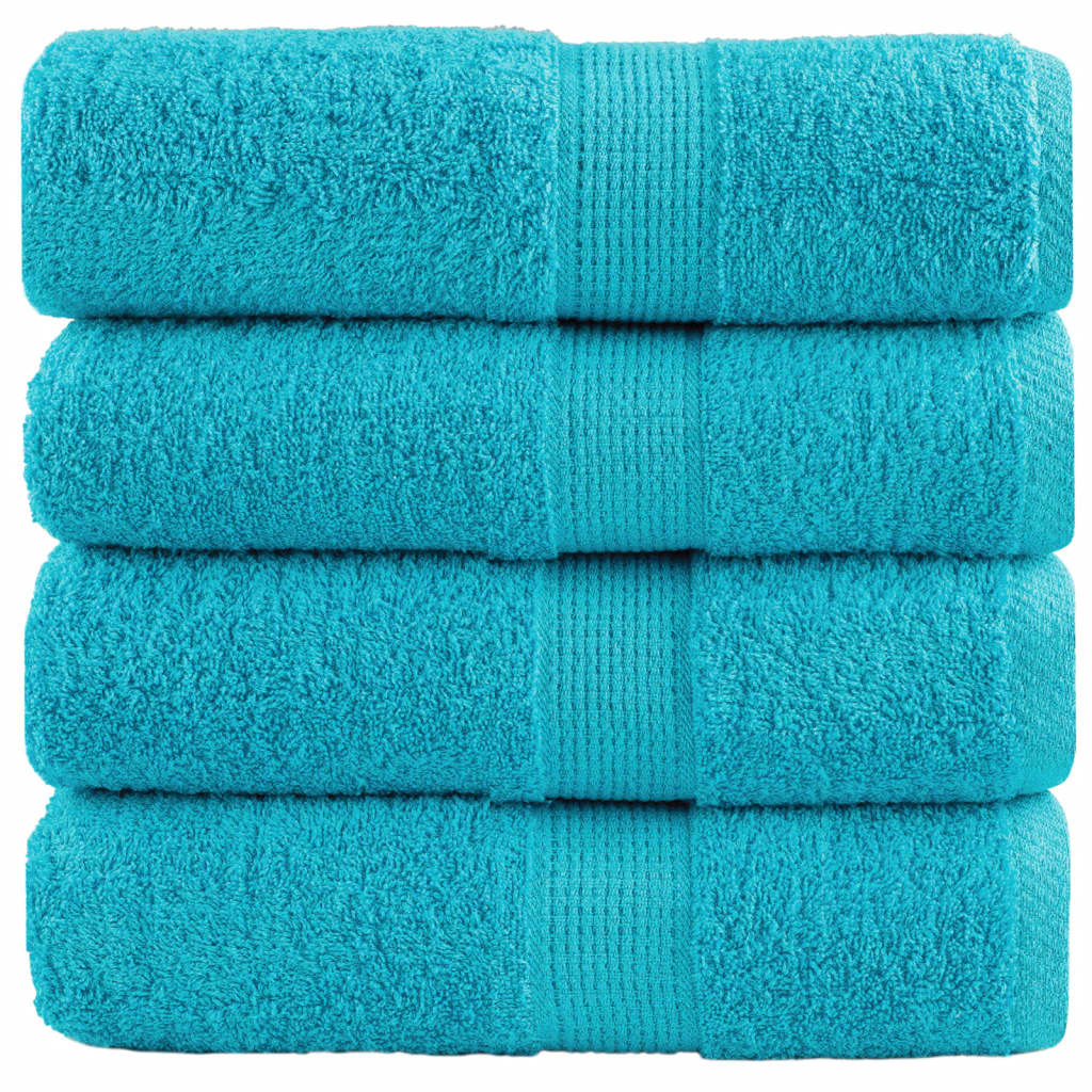 Premium-Gästetücher SOLUND 4 Stk. Türkis 30x50 cm 600 g/m²