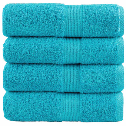 Premium-Gästetücher SOLUND 4 Stk. Türkis 30x50 cm 600 g/m²