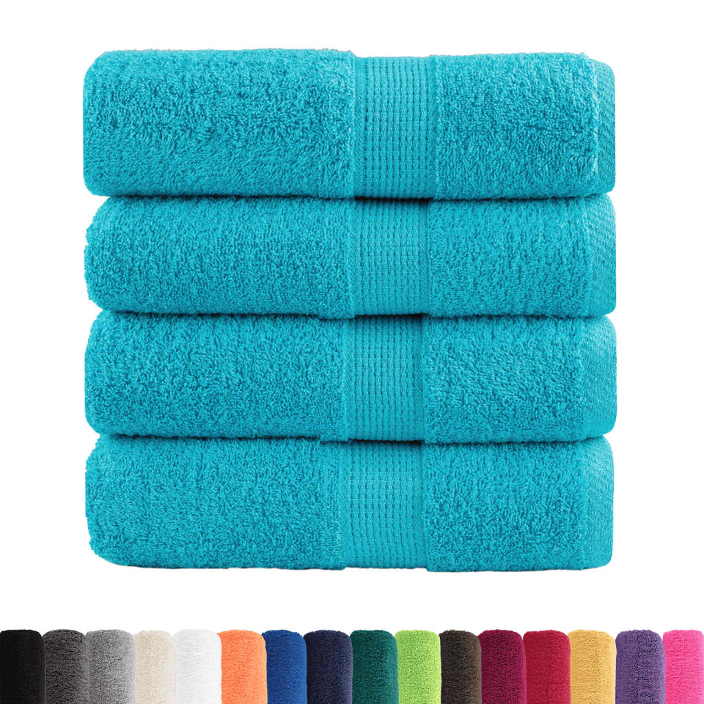 Premium-Gästetücher SOLUND 4 Stk. Türkis 30x50 cm 600 g/m²