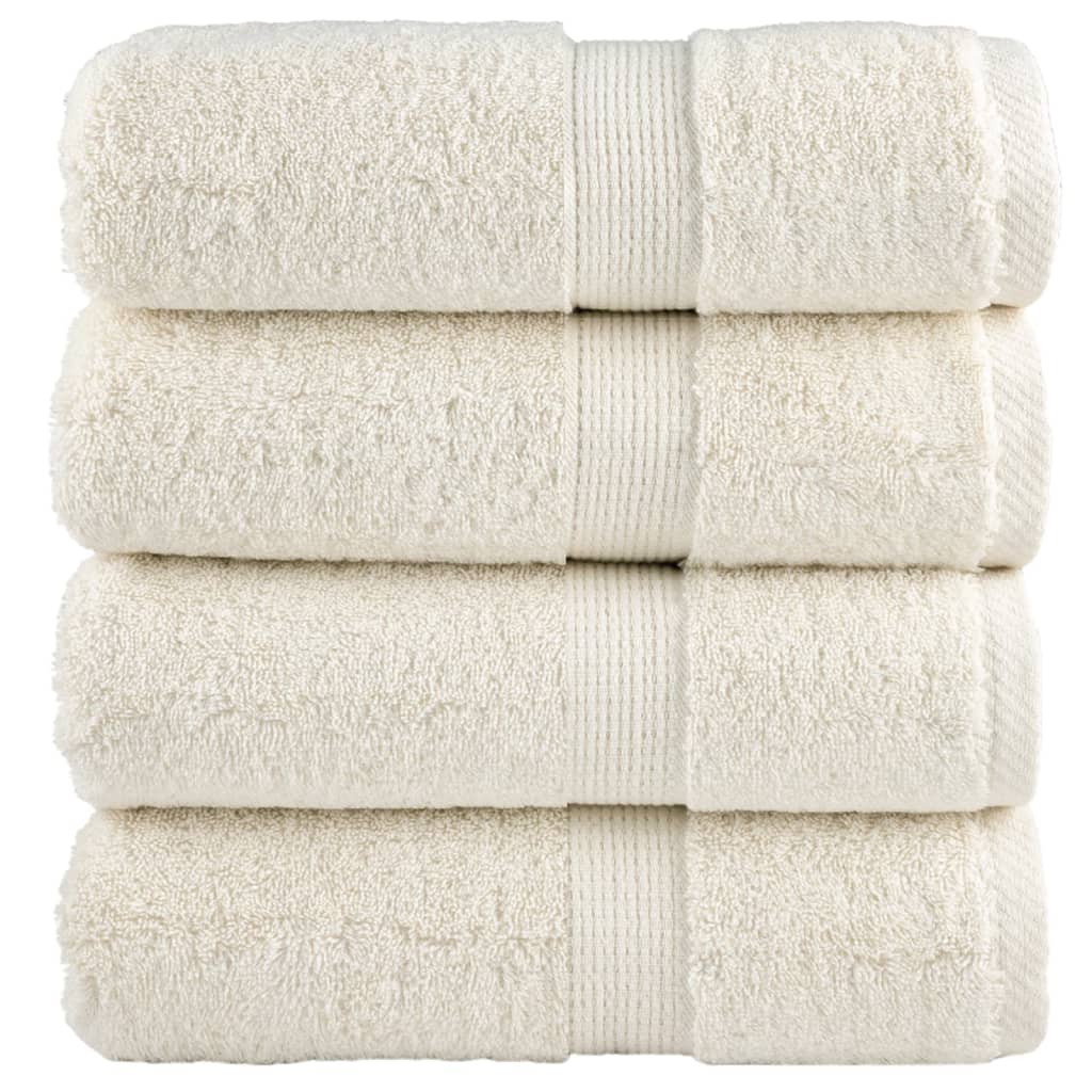 Premium Waschhandtücher SOLUND 4 Stück Creme 30x30 cm 600 g/m²