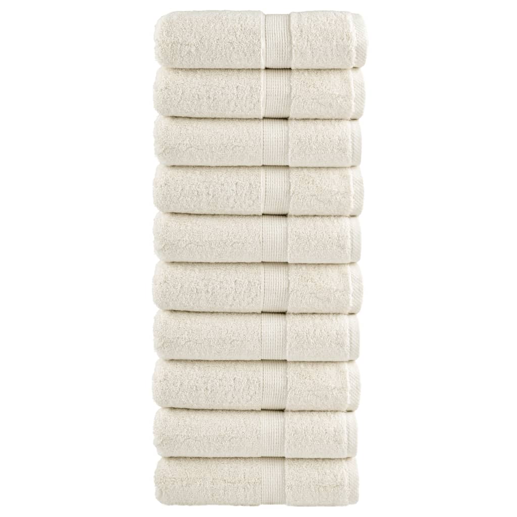 Premium Waschhandtücher SOLUND 10 Stück Creme 30x30 cm 600 g/m²