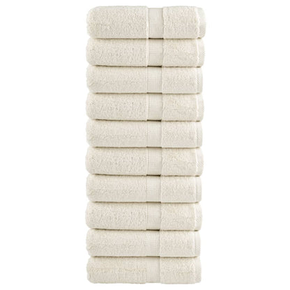 Premium Waschhandtücher SOLUND 10 Stück Creme 30x30 cm 600 g/m²