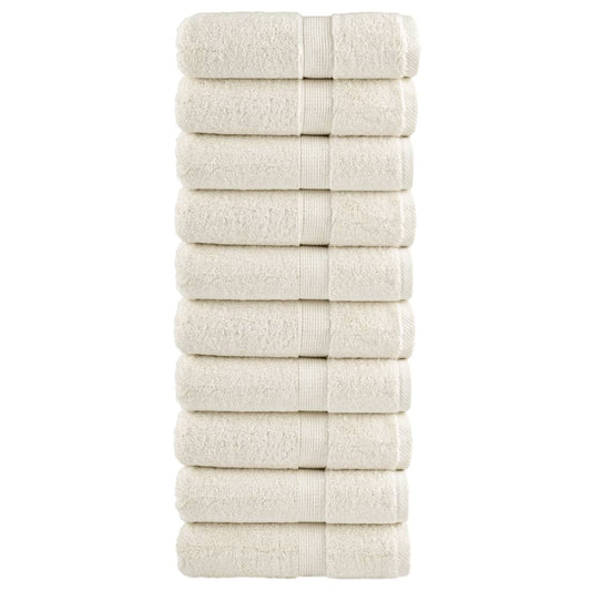 Premium Waschhandtücher SOLUND 10 Stück Creme 30x30 cm 600 g/m²