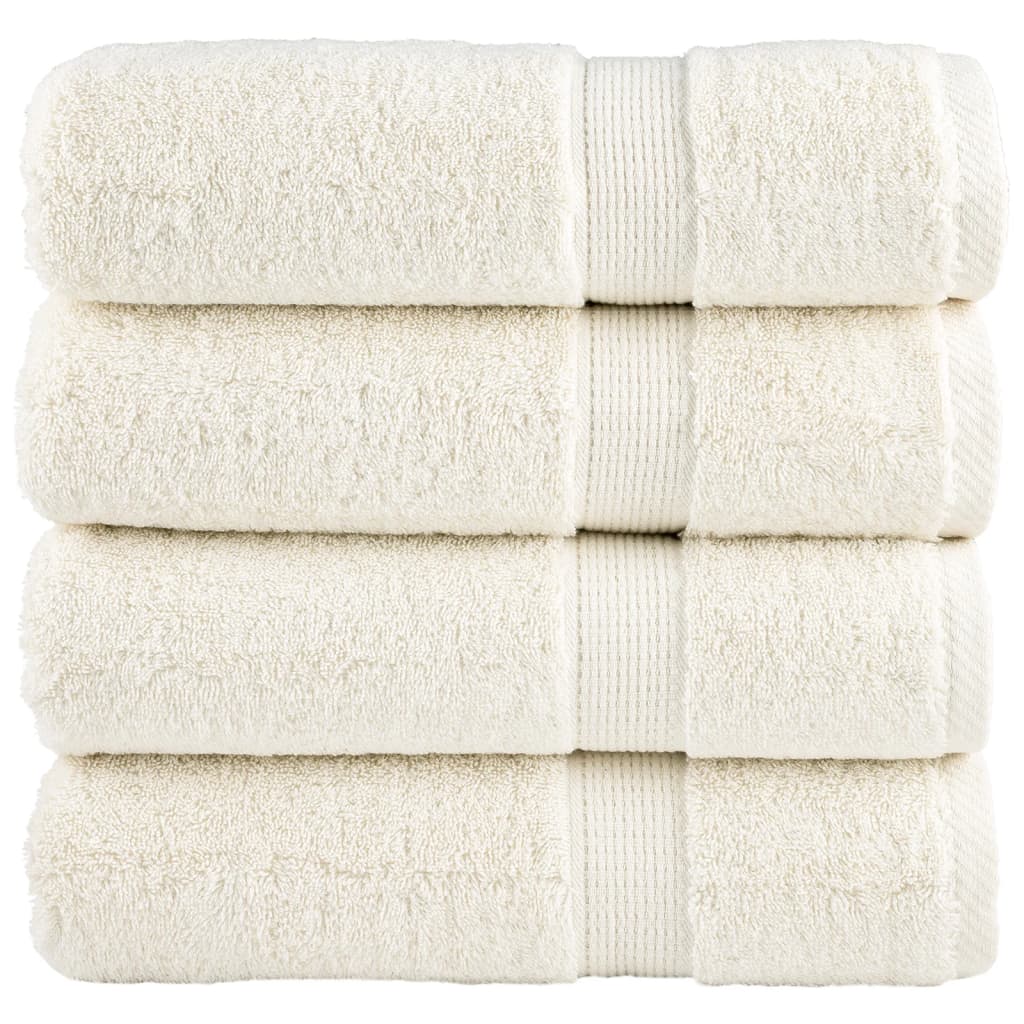 Premium-Duschtücher SOLUND 4 Stk. Cremeweiß 70x140 cm 600 g/m²