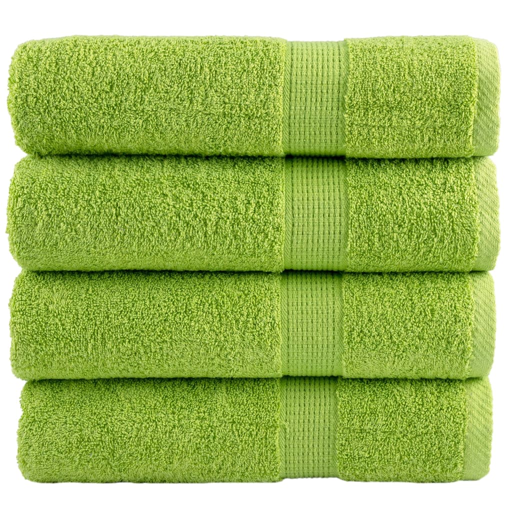 Premium-Handtücher SOLUND 4 Stk. Apfelgrün 50x100 cm 600 g/m²