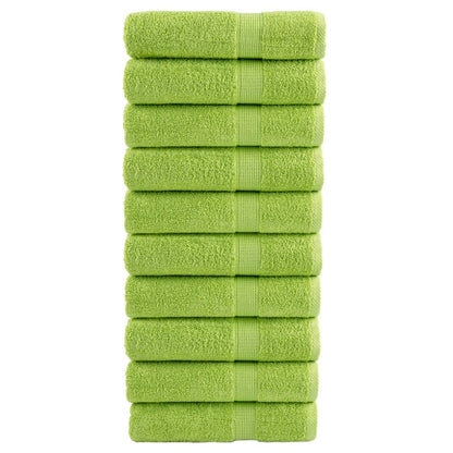 Premium badehåndklæder SOLUND 10 stk Æblegrøn 70x140 cm 600 g/m²