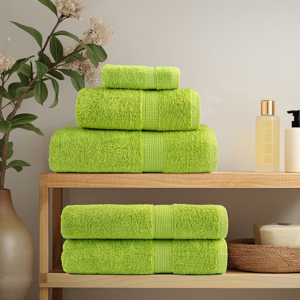Premium badehåndklæder SOLUND 10 stk Æblegrøn 70x140 cm 600 g/m²