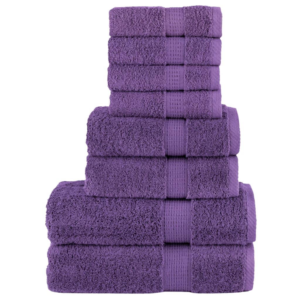 8 tlg. Premium-Handtuch-Set SOLUND Lila 600 g/m²