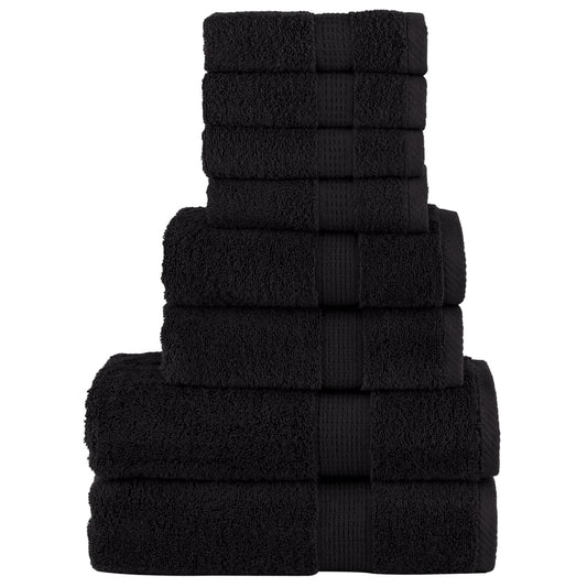 8 tlg. Premium-Handtuch-Set SOLUND Schwarz 600 g/m²