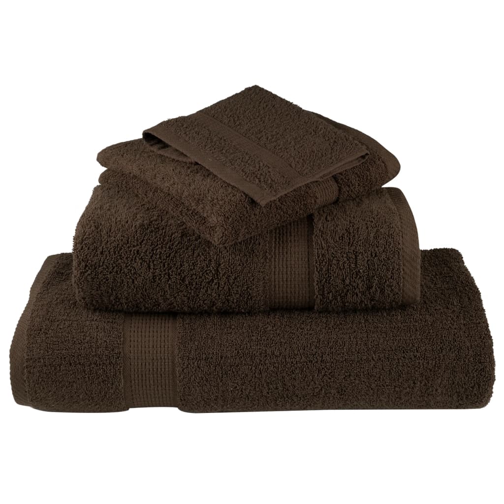 6 tlg. Premium-Handtuch-Set SOLUND Braun 600 g/m²