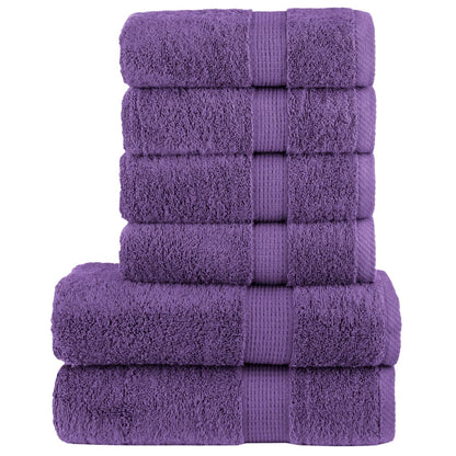 6 tlg. Premium-Handtuch-Set SOLUND Lila 600 g/m²