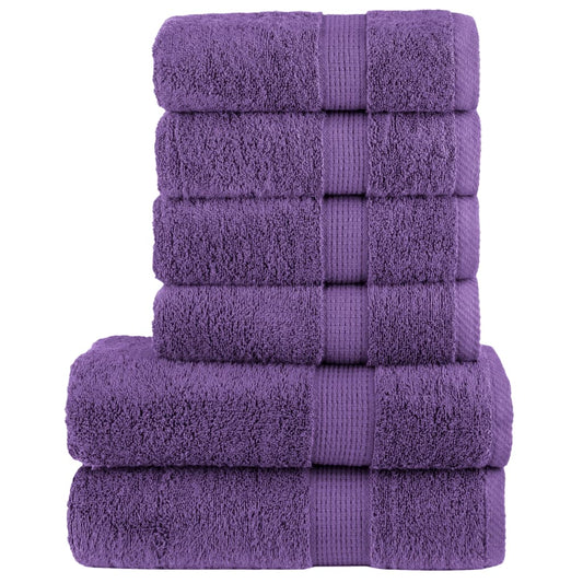 6 tlg. Premium-Handtuch-Set SOLUND Lila 600 g/m²