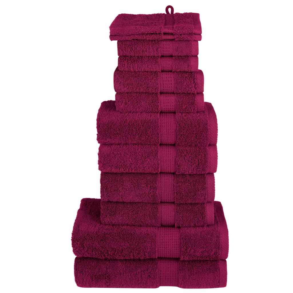 12 tlg. Premium-Handtuch-Set SOLUND Bordeaux 600 g/m²