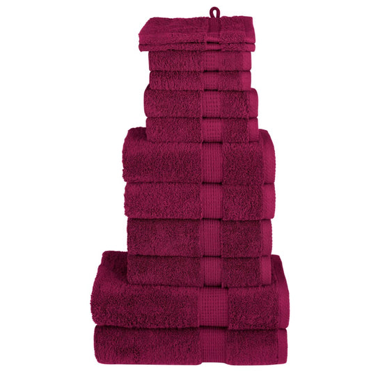 12 tlg. Premium-Handtuch-Set SOLUND Bordeaux 600 g/m²