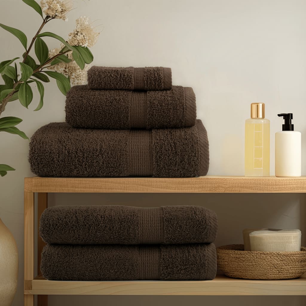 12 tlg. Premium-Handtuch-Set SOLUND Braun 600 g/m²
