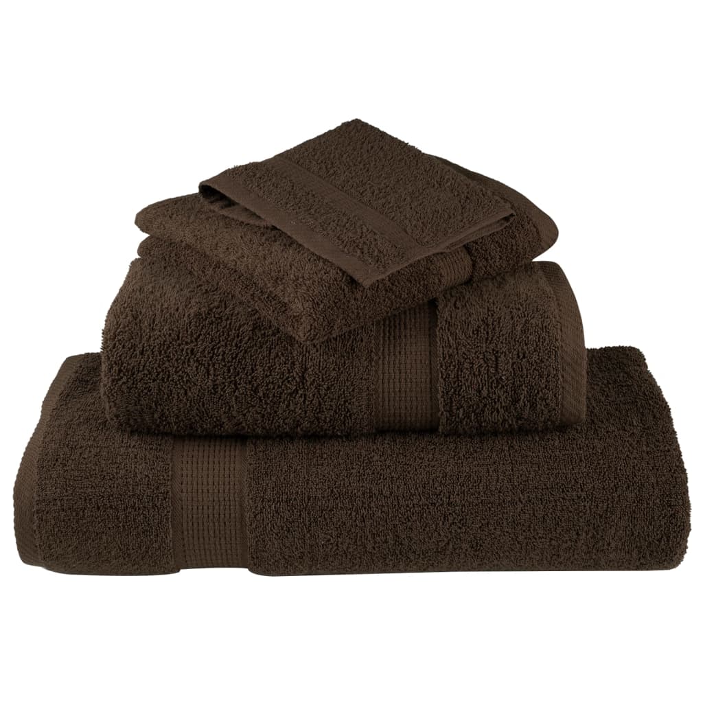 12 tlg. Premium-Handtuch-Set SOLUND Braun 600 g/m²