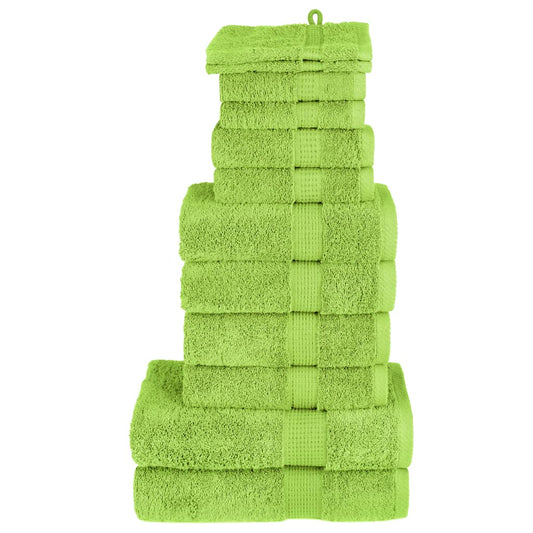 12 tlg. Premium-Handtuch-Set SOLUND Grün 600 g/m²