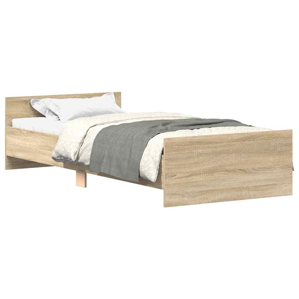Bettgestell ohne Matratze Sonoma-Eiche 90x200 cm Holzwerkstoff