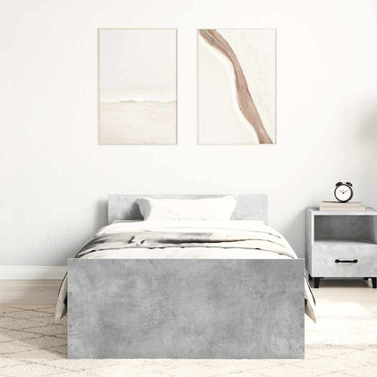 Bettgestell Betongrau 90x200 cm Holzwerkstoff