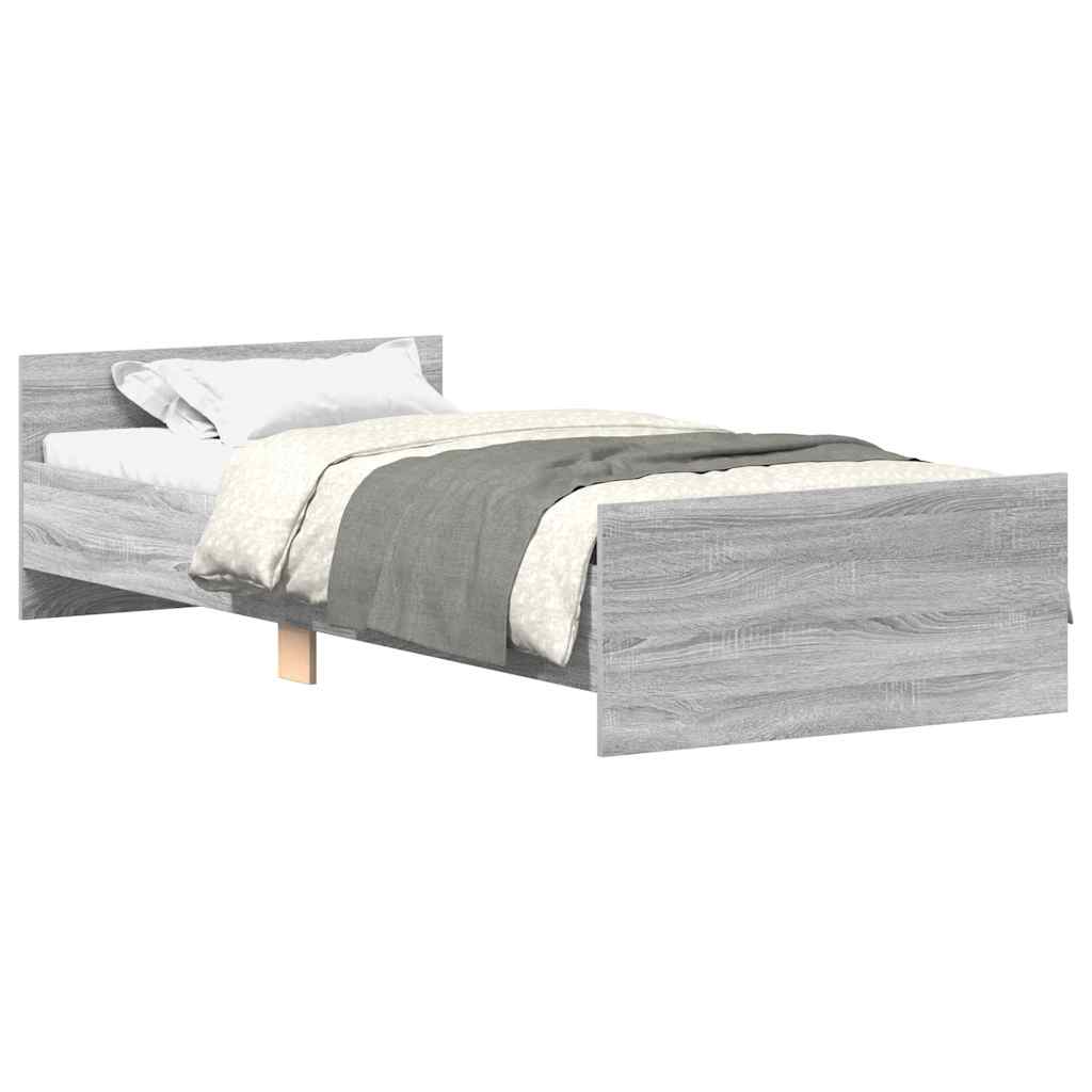 Bettgestell Grau Sonoma 90x200 cm Holzwerkstoff