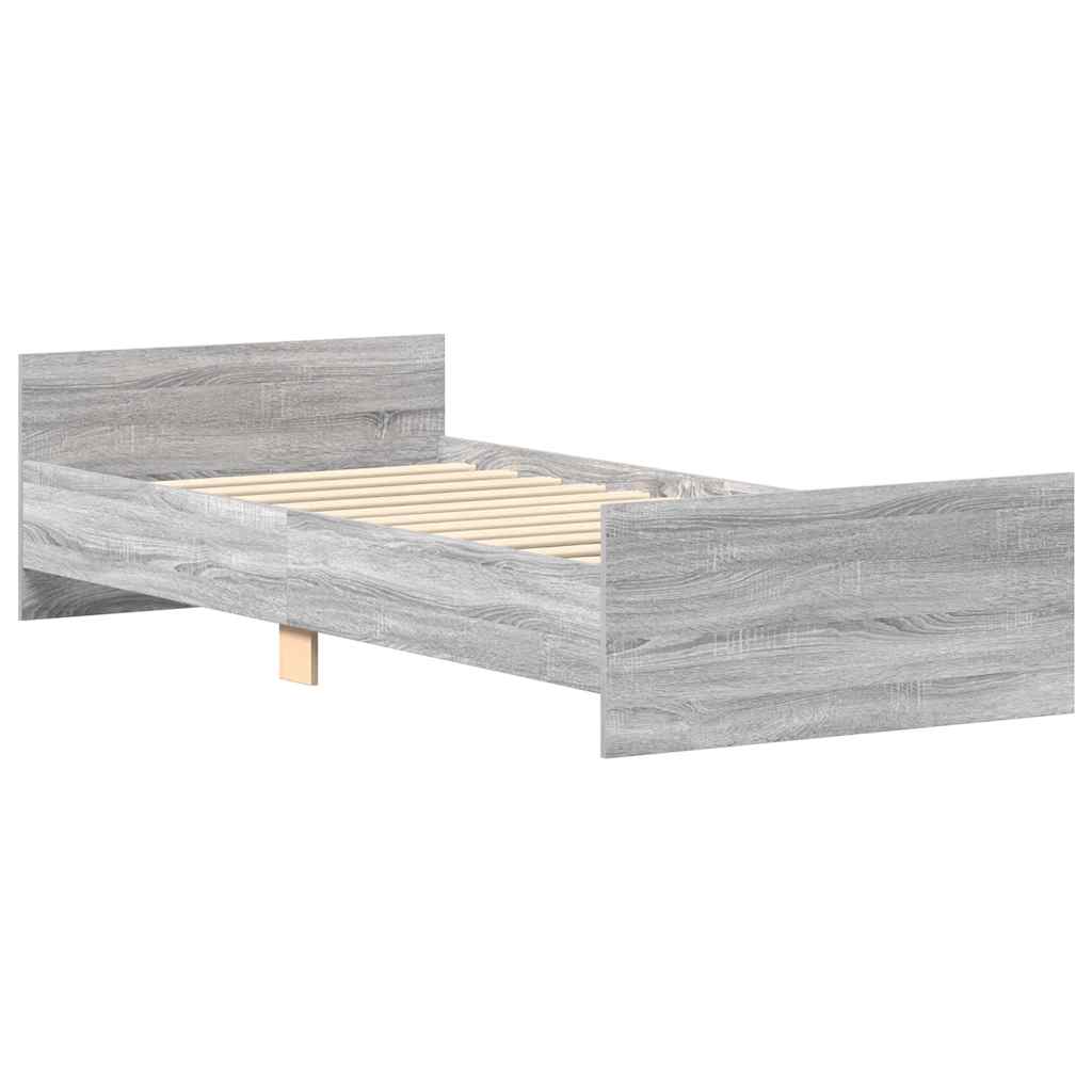 Bettgestell Grau Sonoma 90x200 cm Holzwerkstoff