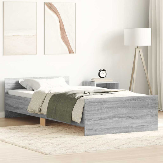 Bettgestell Grau Sonoma 90x200 cm Holzwerkstoff