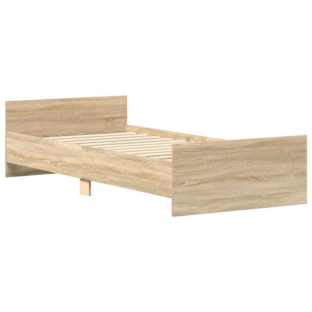 Bettgestell ohne Matratze Sonoma-Eiche 100x200 cm Holzwerkstoff