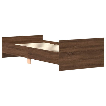 Bettgestell ohne Matratze Braun Eiche 100x200 cm Holzwerkstoff