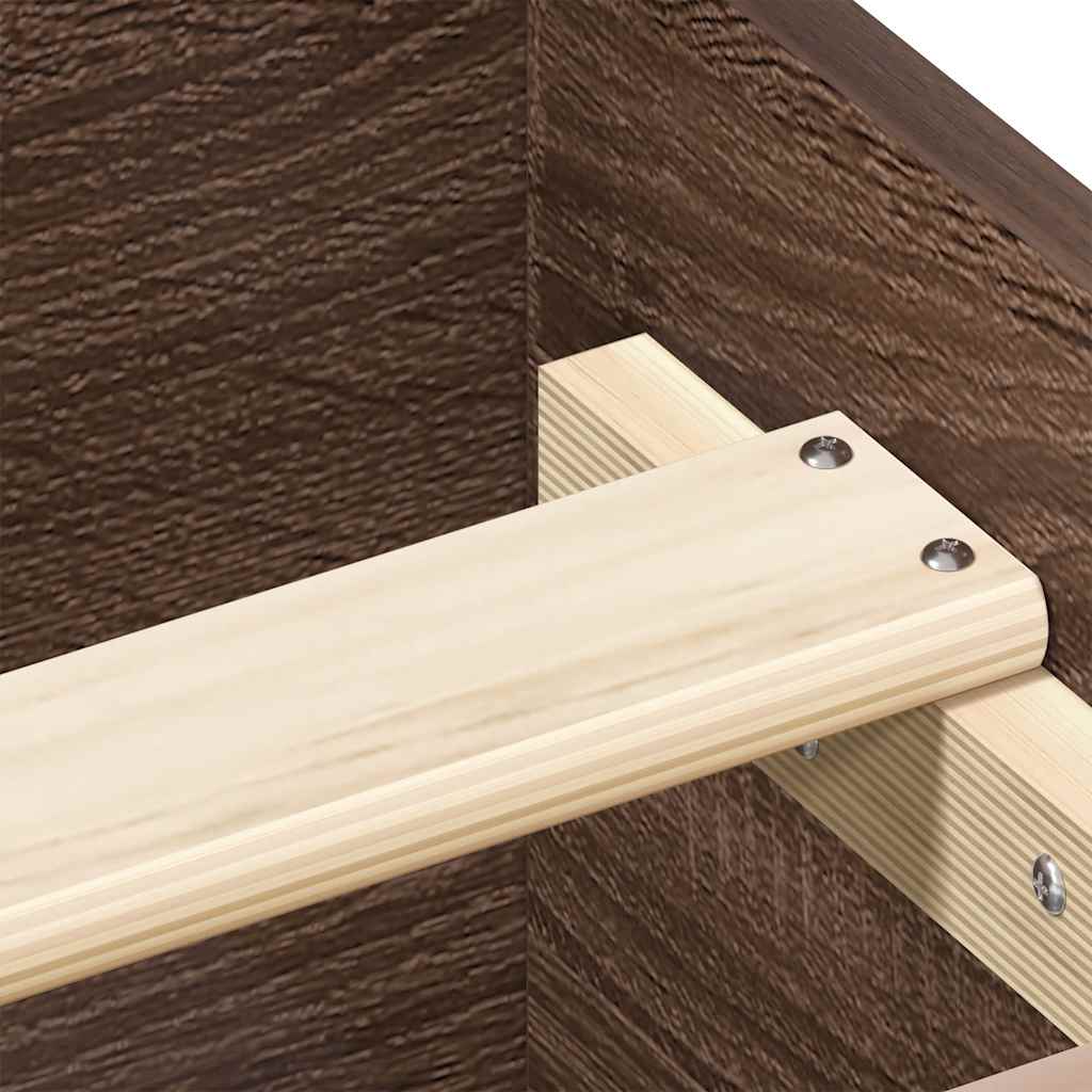 Bettgestell ohne Matratze Braun Eiche 100x200 cm Holzwerkstoff