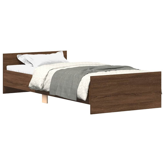 Bettgestell ohne Matratze Braun Eiche 90x190 cm Holzwerkstoff